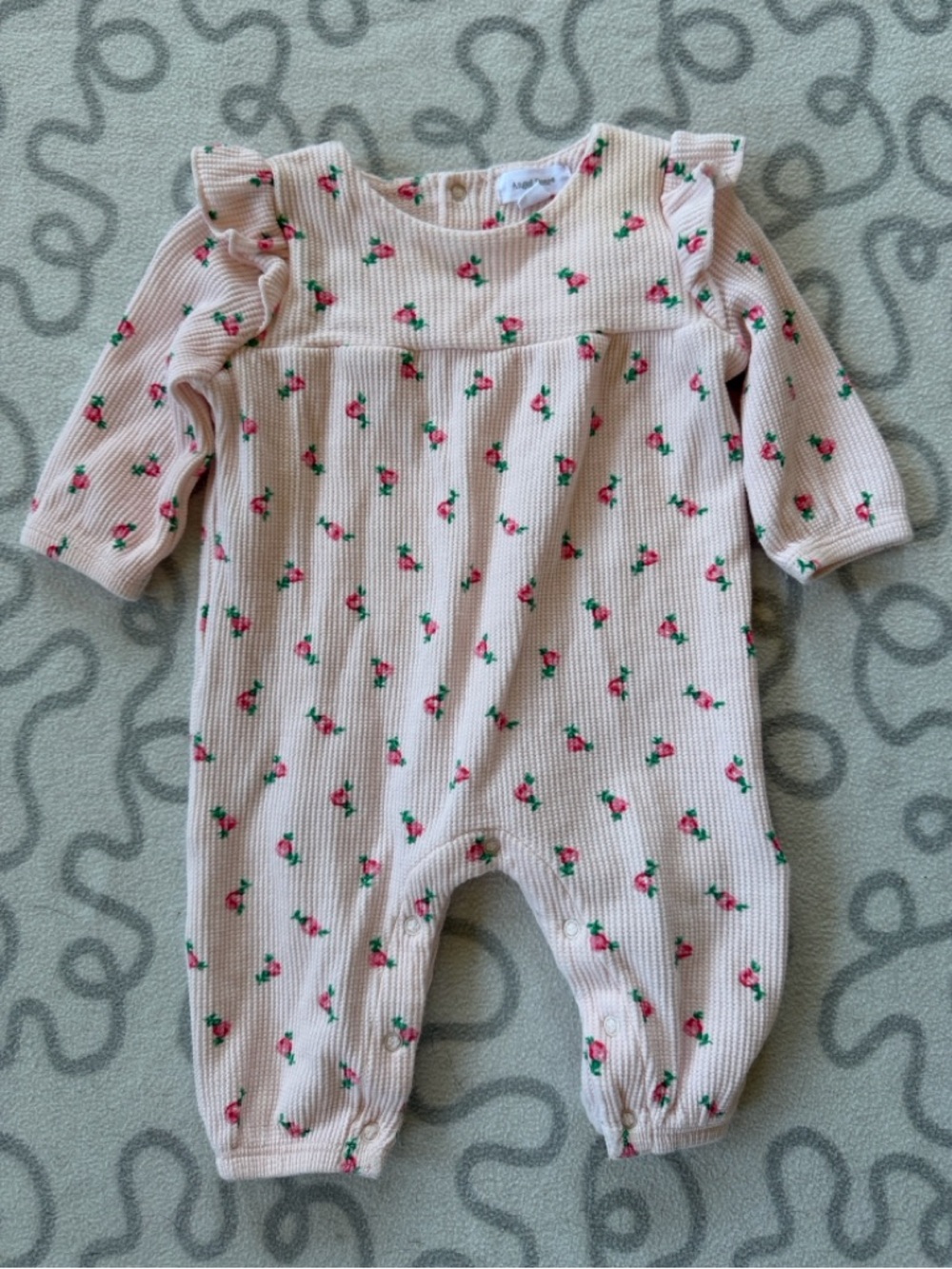 Angel Dear Rose Waffle Knit Jumpsuit
